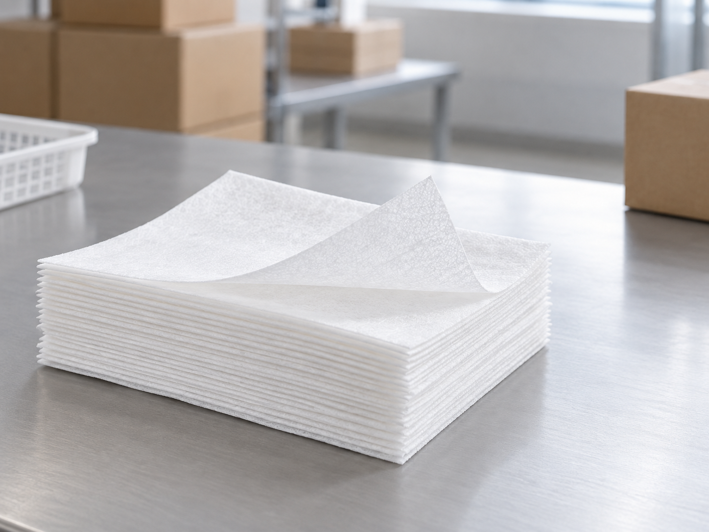 Product family illustration for cellulose polyester nonwoven wipes