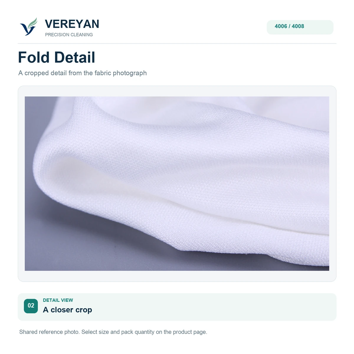 Cleaning-wipe fabric and fold detail