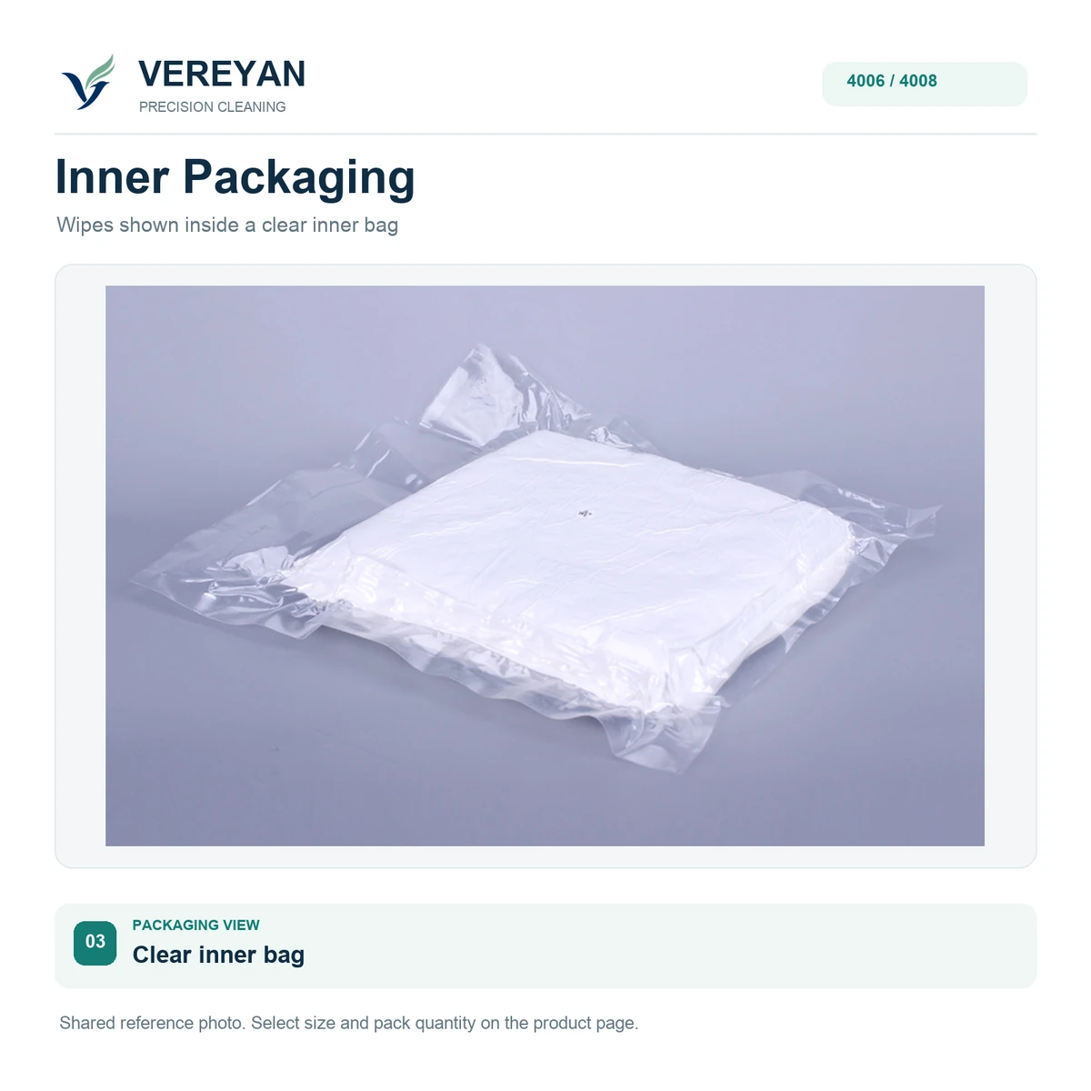 Cleaning-wipe inner packaging view
