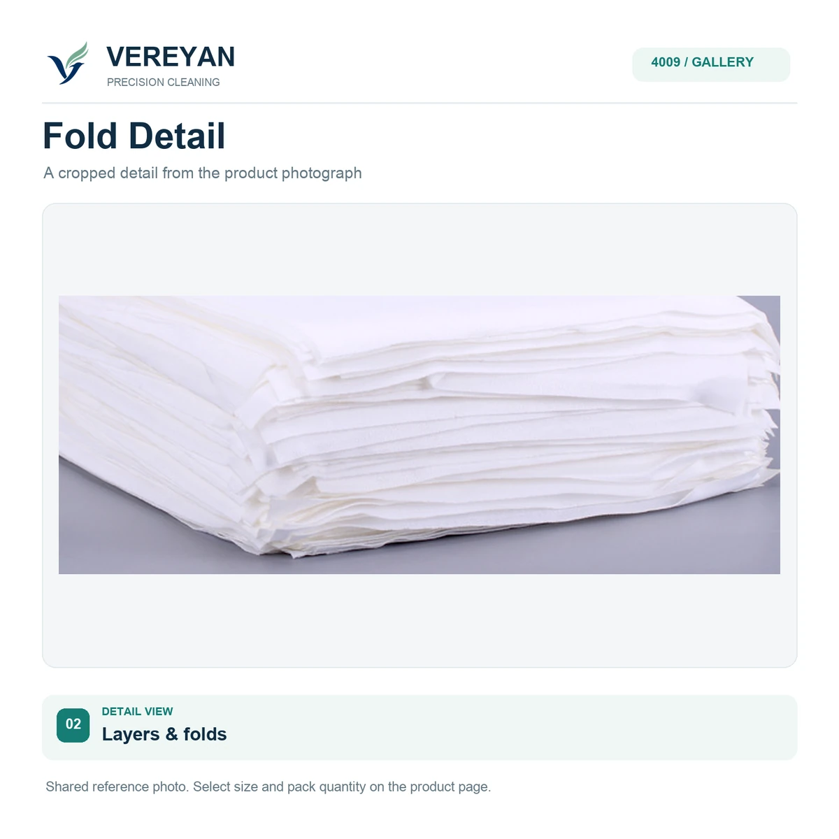Cleaning-wipe fabric and fold detail
