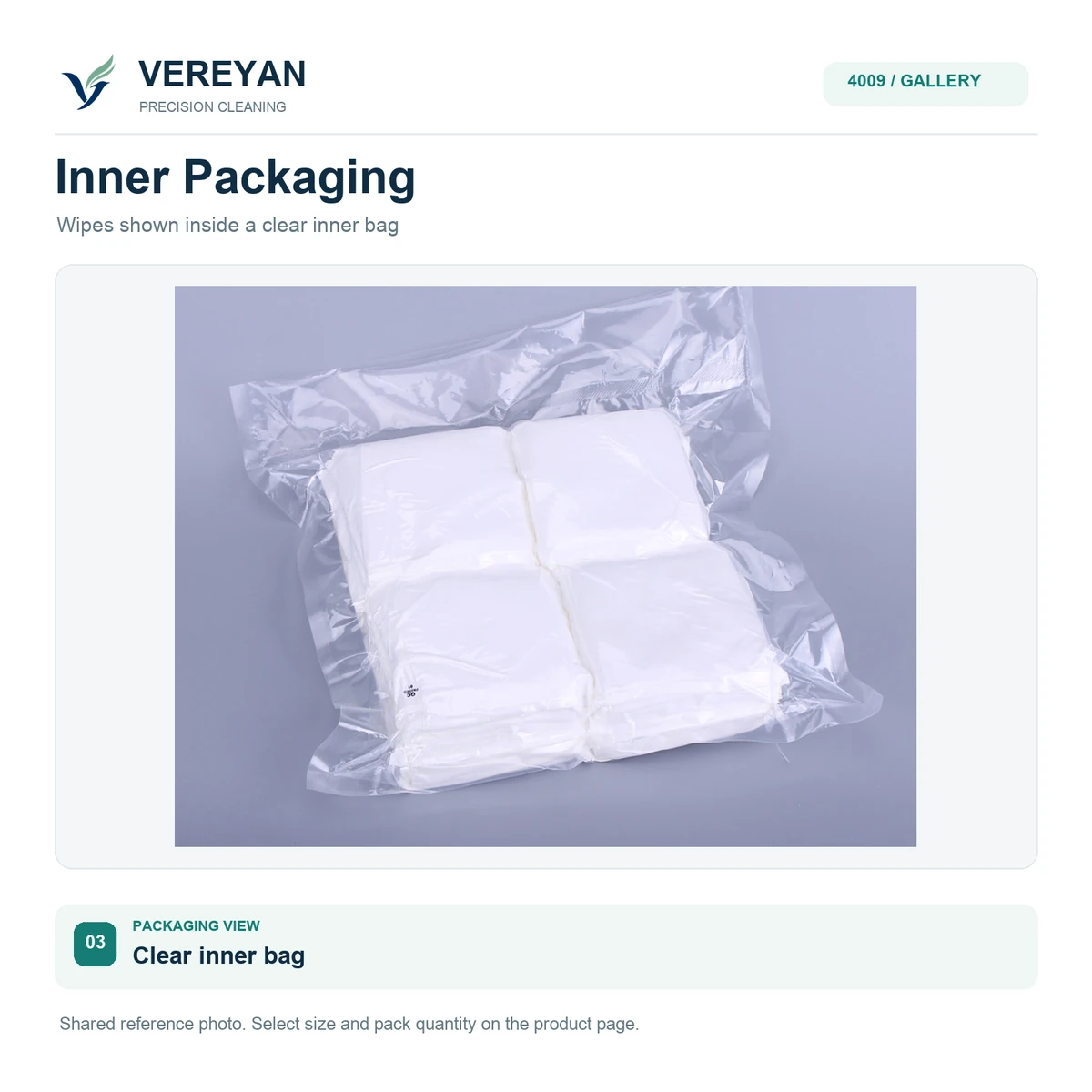 Cleaning-wipe inner packaging view