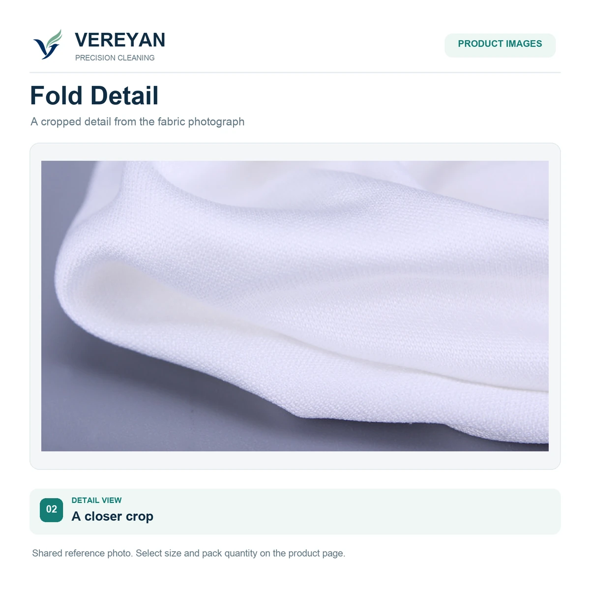 Cleaning-wipe fabric and fold detail