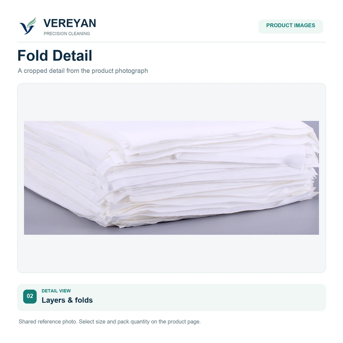 Cleaning-wipe fabric and fold detail