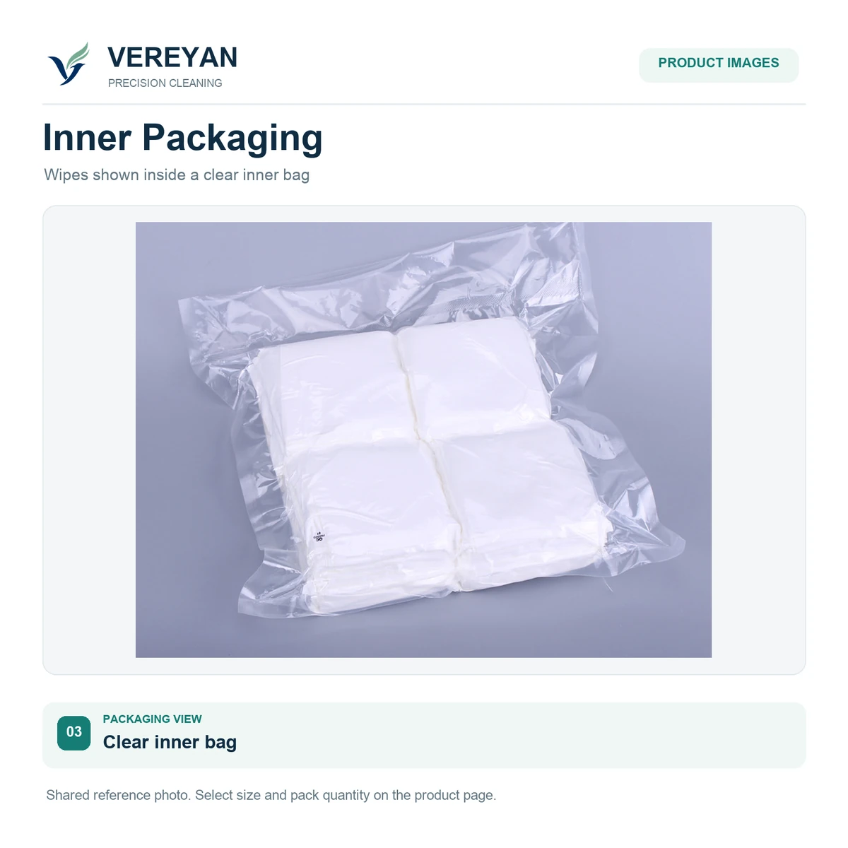Cleaning-wipe inner packaging view