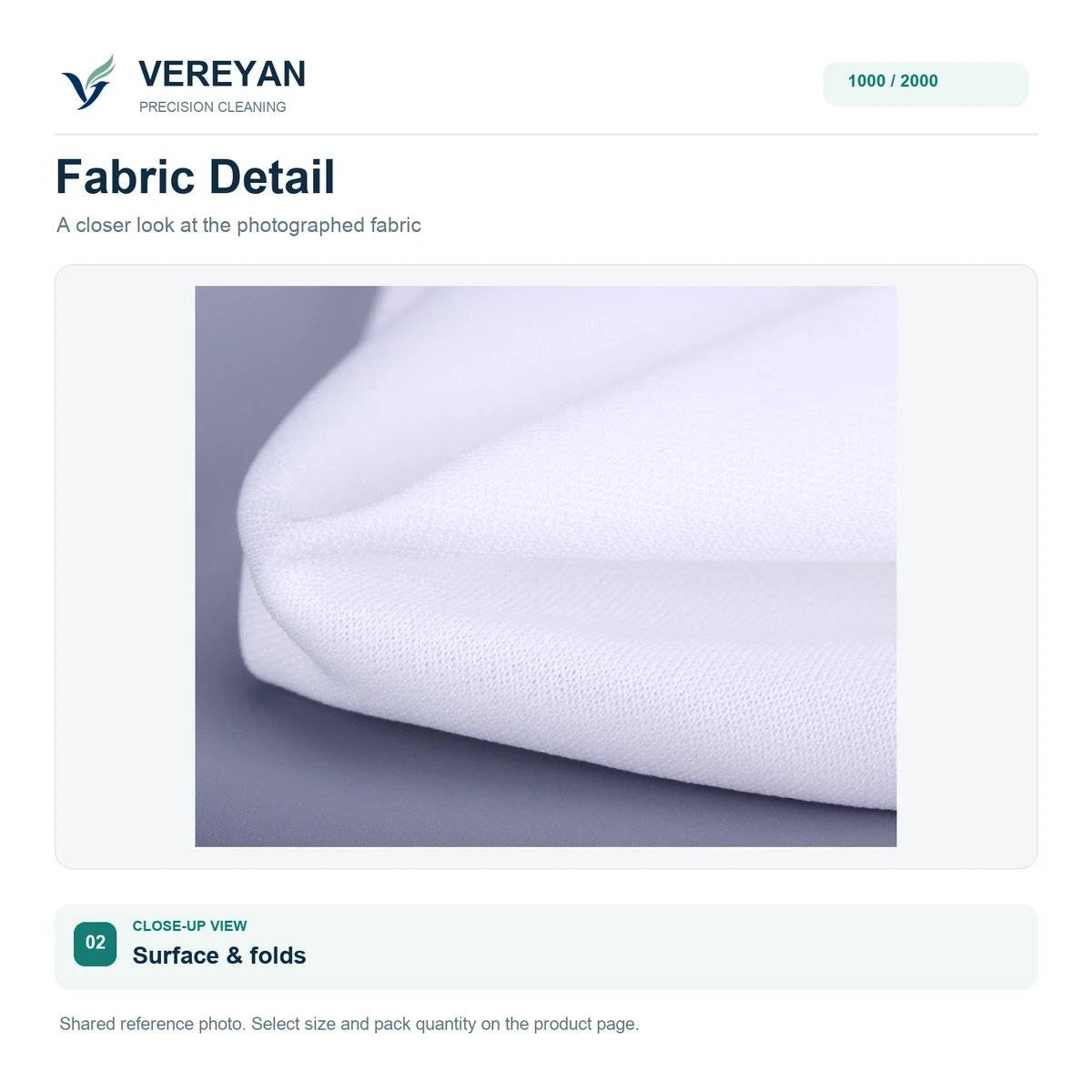 Cleaning-wipe fabric and fold detail