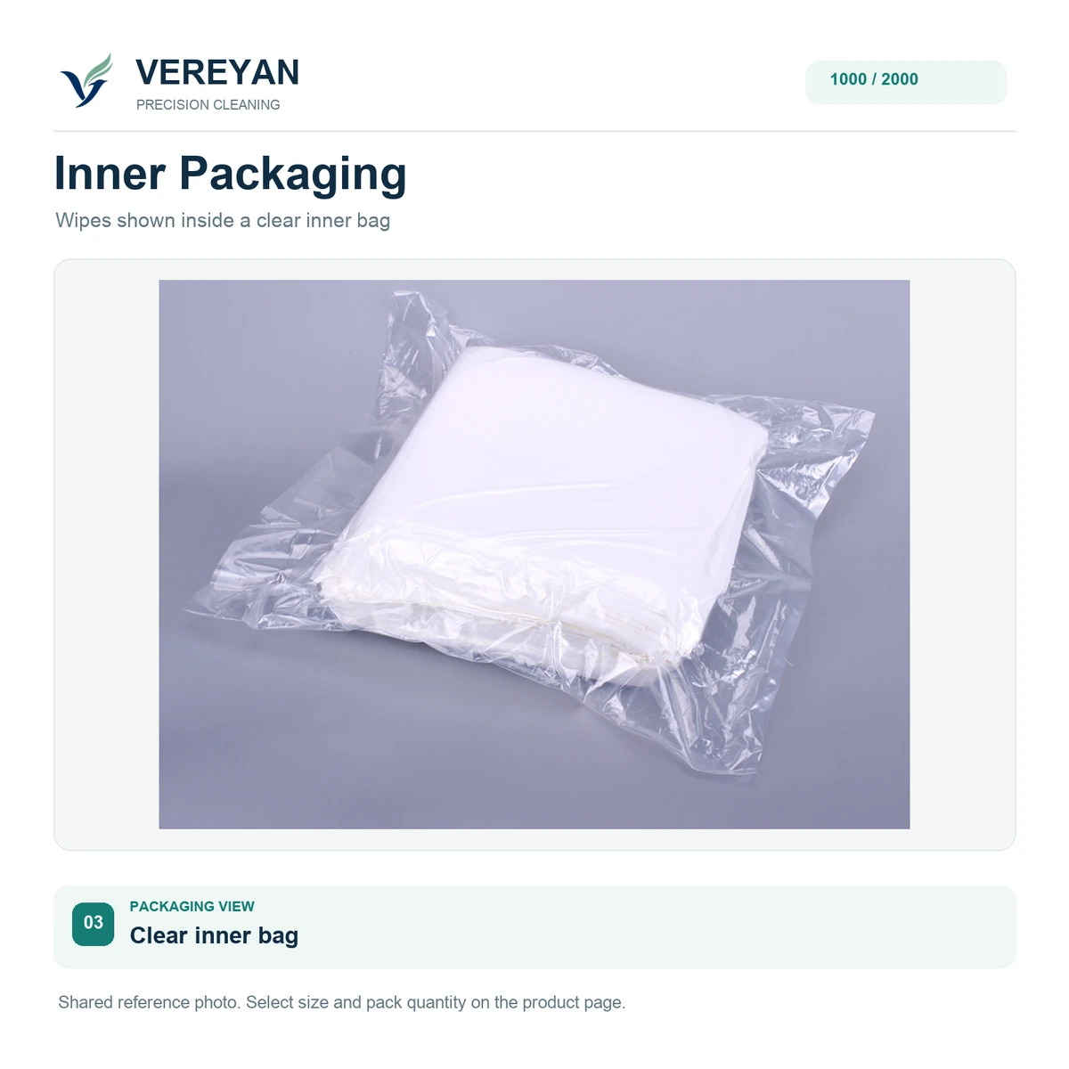 Cleaning-wipe inner packaging view